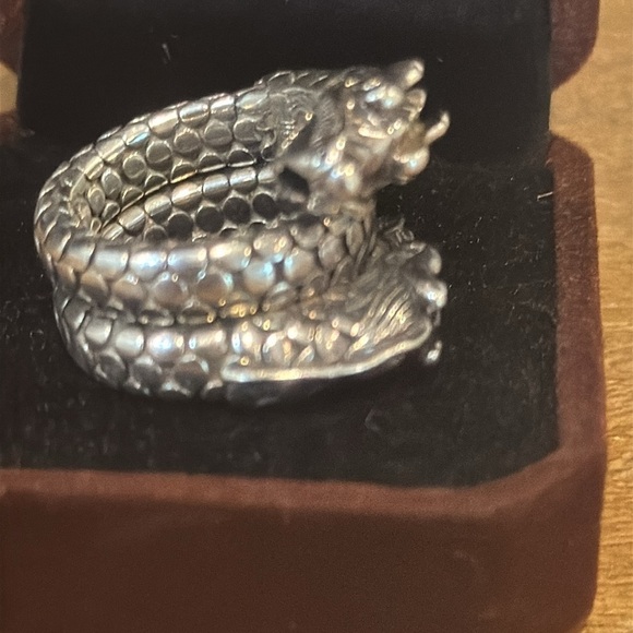 John Hardy Sterling Silver Legend Double Coiled Naga Dragon Ring Sz 7 Gorgeous - Picture 7 of 10
